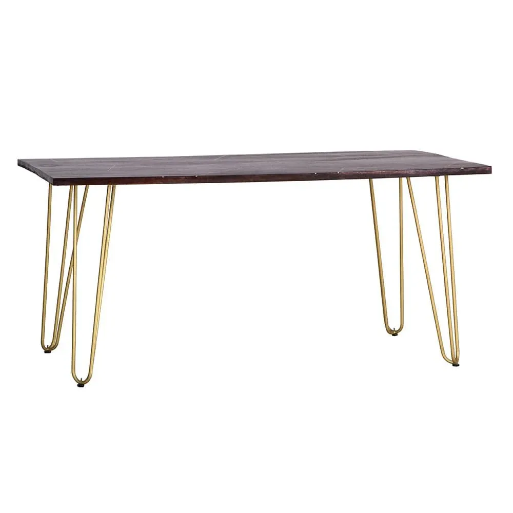 IH Design Jusleen Solid Mango Wood Dining Table in Brown 2