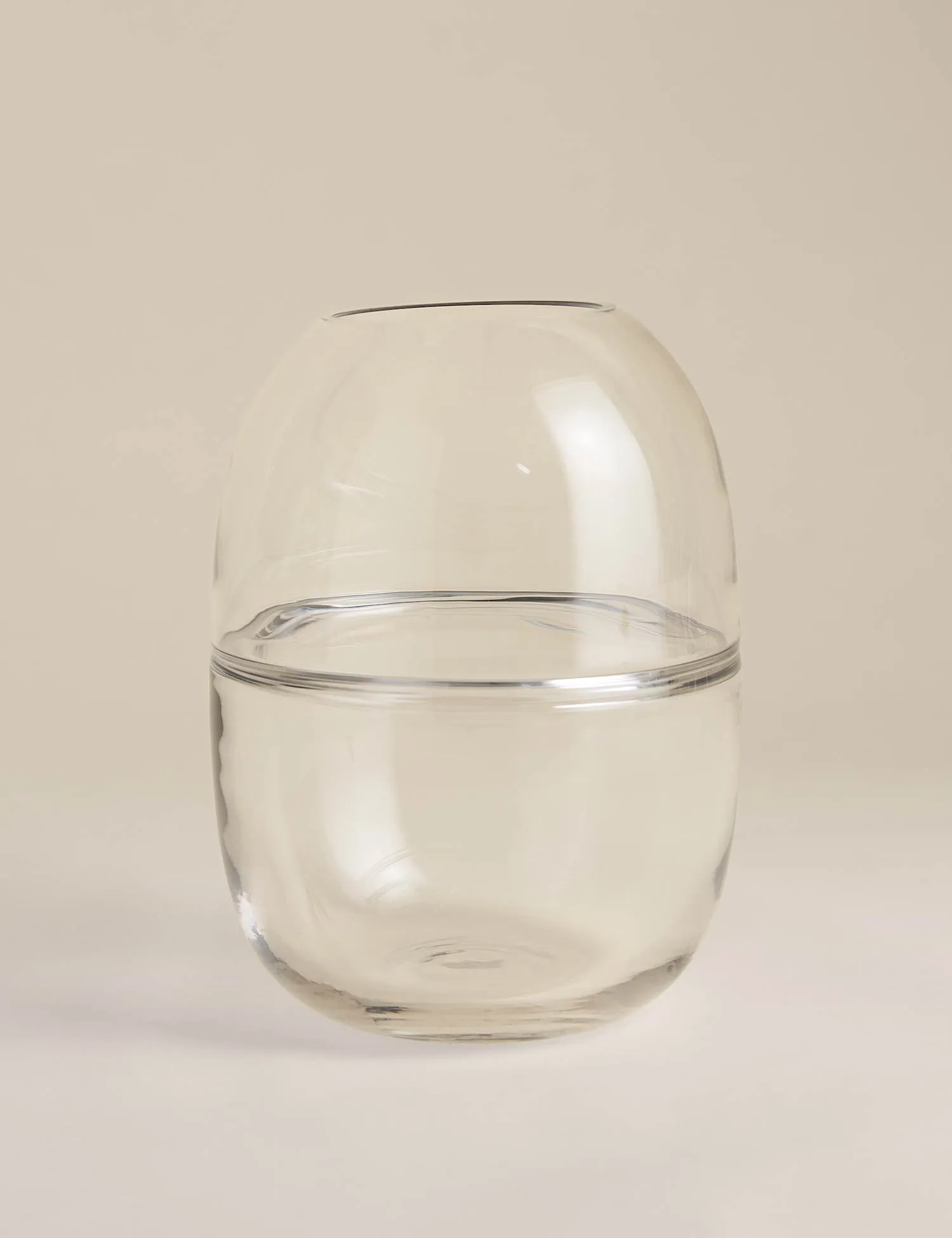 M&S Medium Glass Round Band Vase Clear
