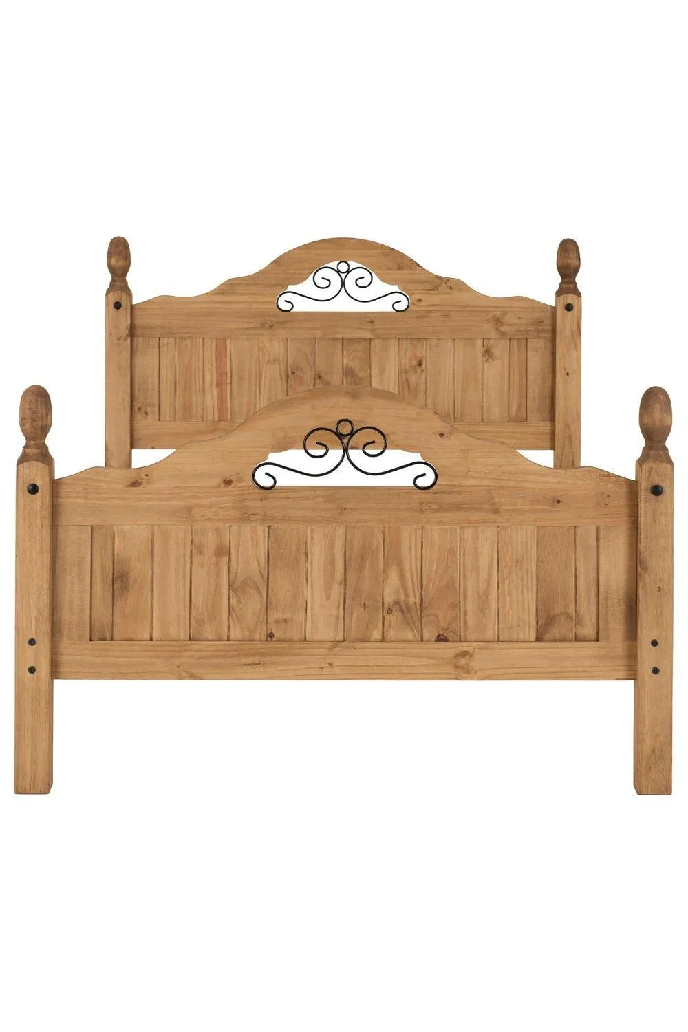 Seconique Corona Scroll 4'6" Double Bed High Foot End in Natural 3