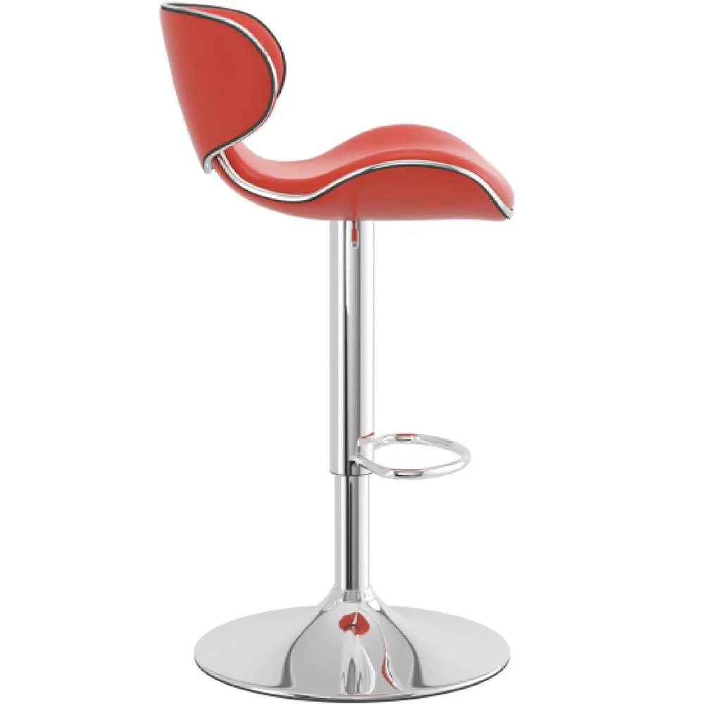 netfurniture Wallon Red Stylish Adjustable Kitchen Bar Stool 3
