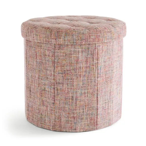 Multi Chenille Round Ottoman 3