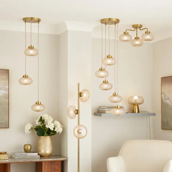 Silas Embossed 3 Light Adjustable Cluster Ceiling Light 6