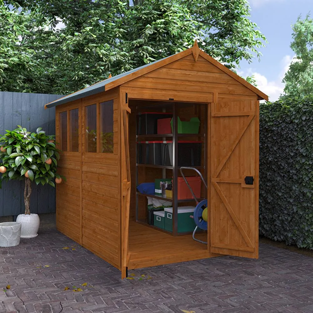 Buttercup Farm 8x6 Flex Apex Double Door 12mm Flex - L238.8 x W175 x H213.5 cm in Burnt Orange 4