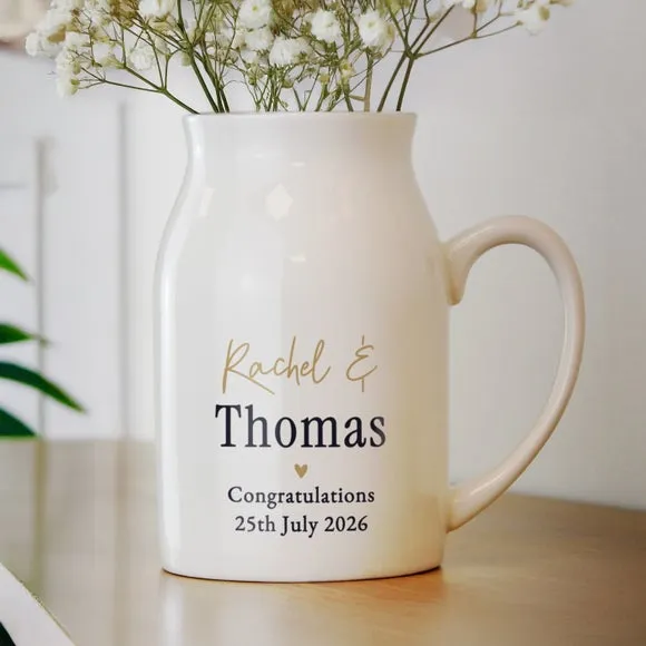 Personalised Mr and Mrs Jug Vase 3