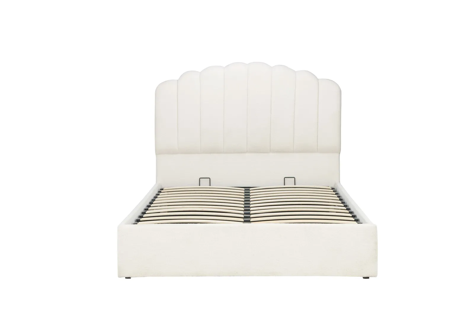 Birlea White Boucle Fabric Ottoman Bed Frame Storage Monaco 5