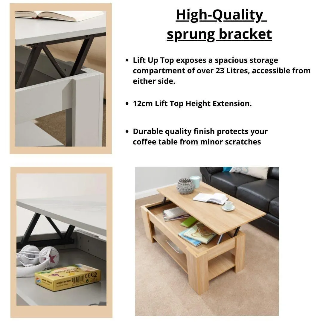 GFW Lift Up Coffee Table in Light Oak 5