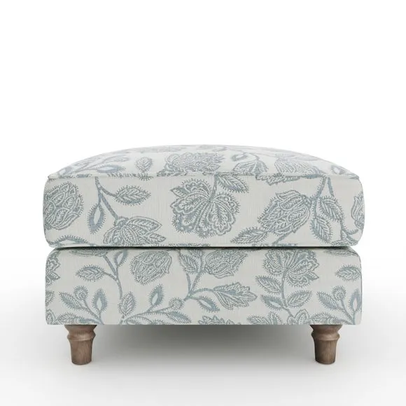 Flori Woven Floral Fabric Footstool 6