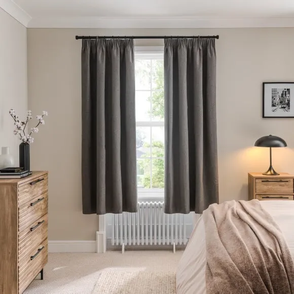Luna Brushed Pencil Pleat Curtains (Blackout Available) 4