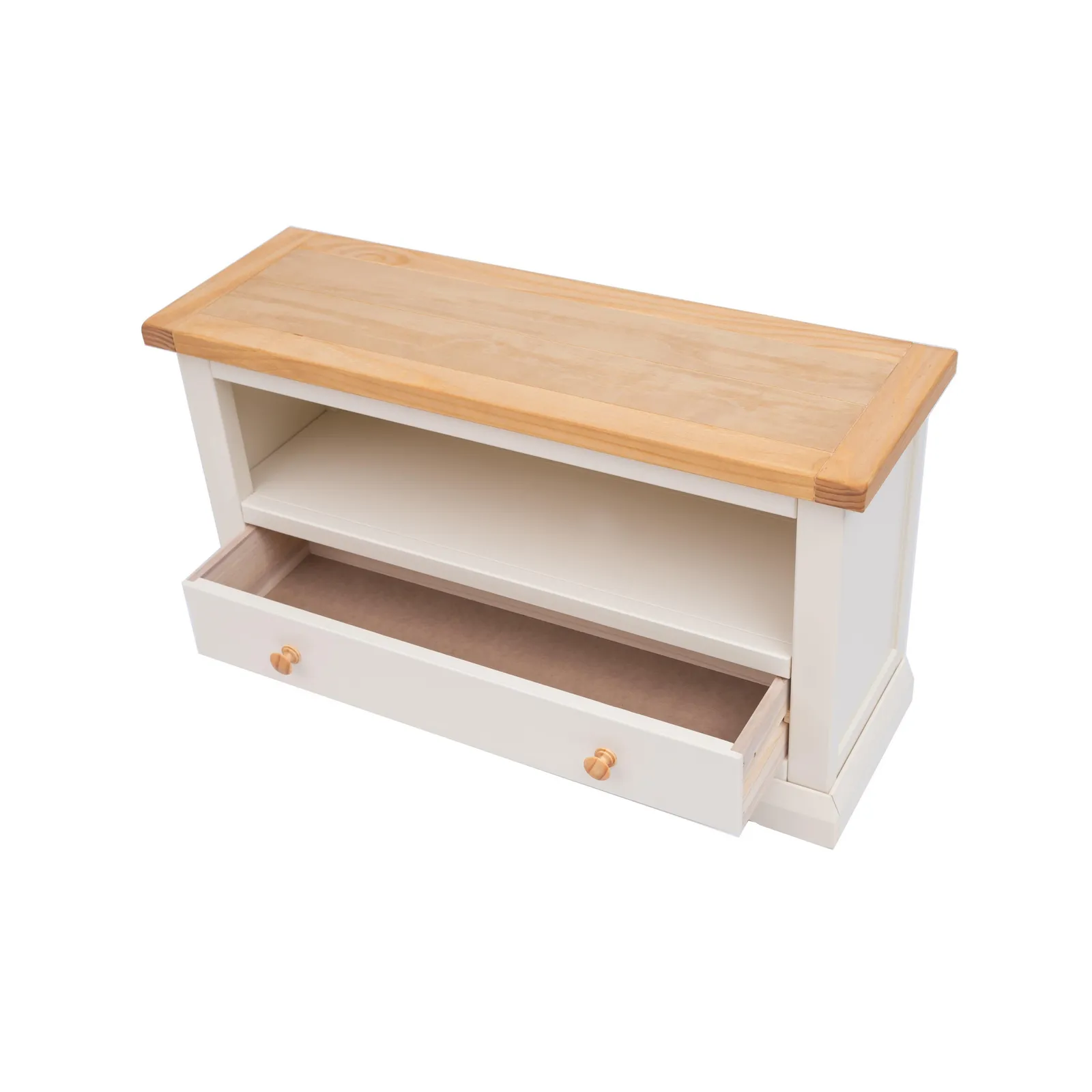 Cabinet Bits Castelli Off-White 1 Drawer TV Cabinet Wood Knob 4