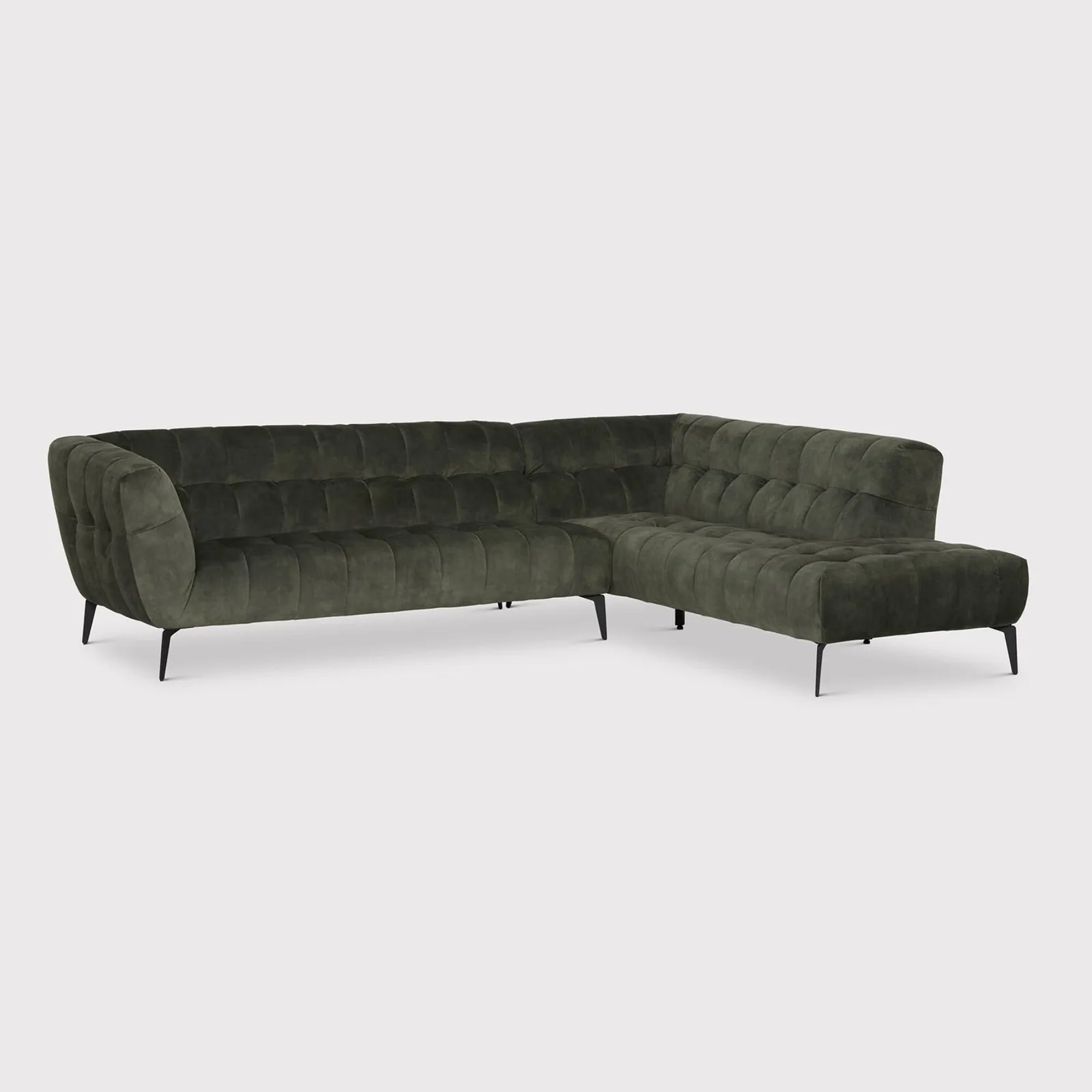 Azalea Corner Group Chaise Right Corner Sofa, Green Fabric | Barker & Stonehouse
