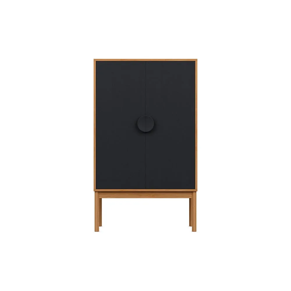 Heal's Tinta Highboard Natural Oak Frame Black Stain Doors 1