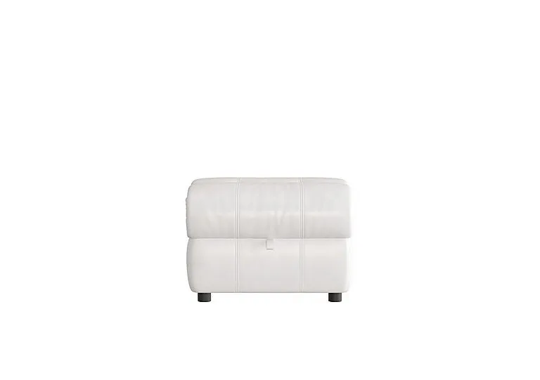 Link Leather Footstool - BV Star White