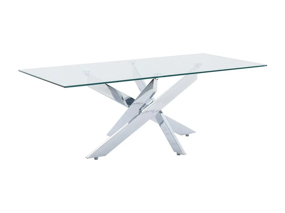 Vente-unique Tempered Glass & Chromed Metal Coffee Table - Transparent - COSIMA in Clear 5