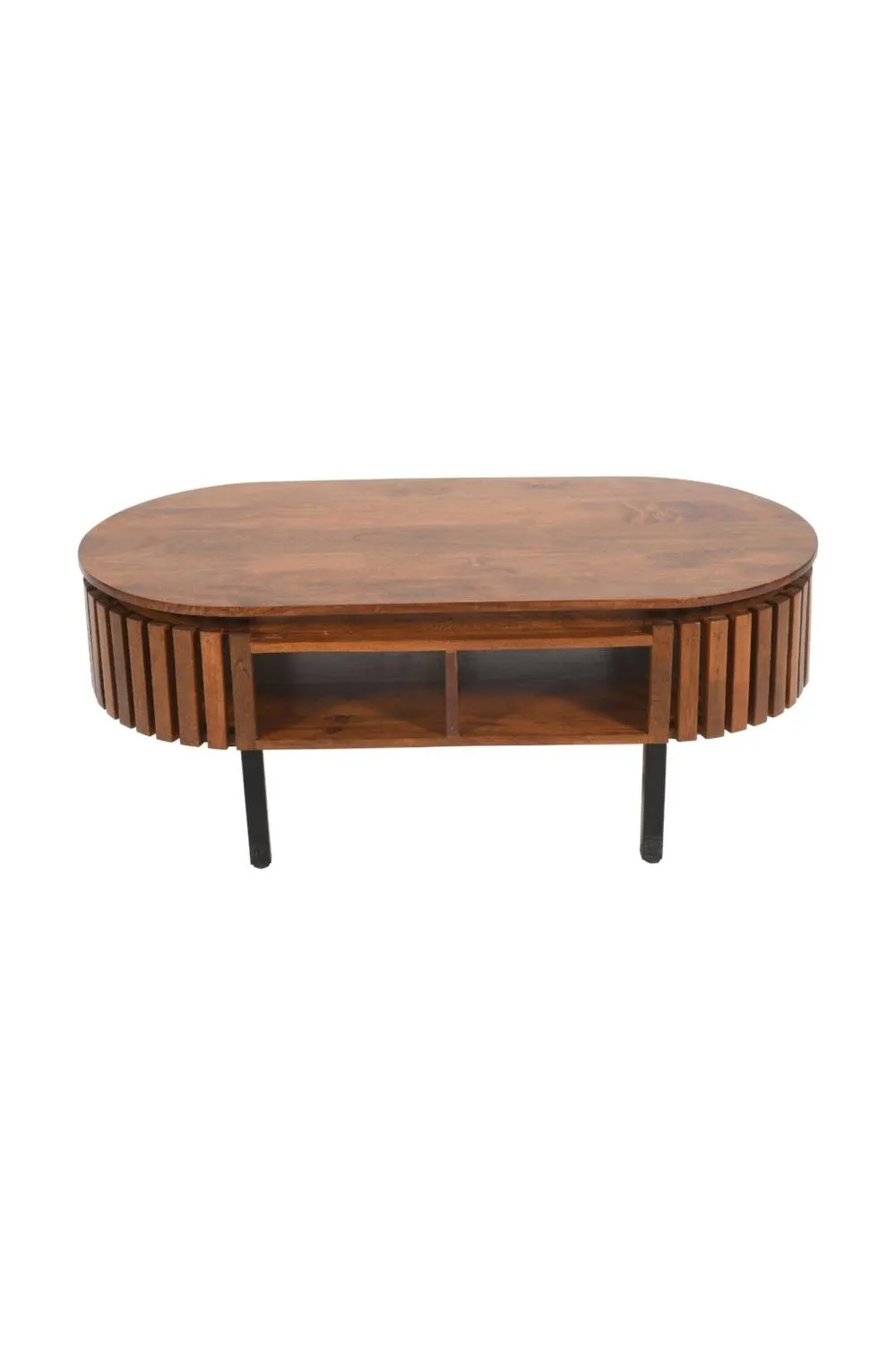 IH Design Tackley Mango Wood Rectangular Coffee Table Metal Legs in Brown 4