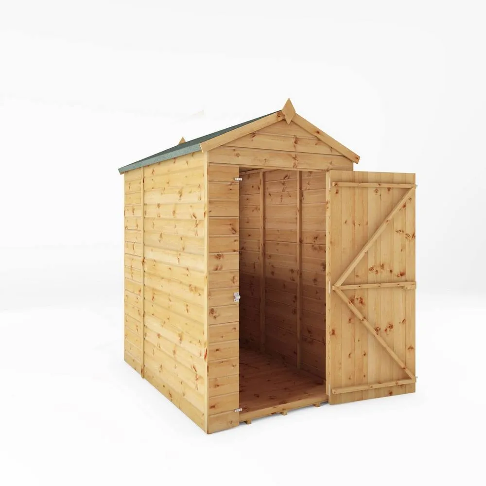 Mercia 6 x 4 Feet Shiplap Apex Windowless Shed - L181.4 x W129.1 x H217.1 cm in Brown 2