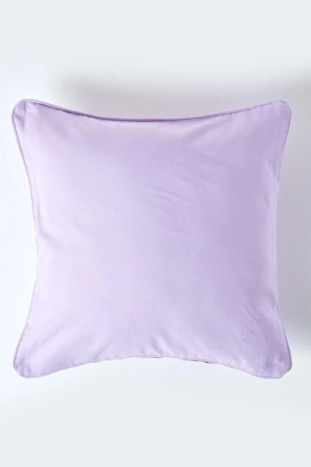 Homescapes Cotton Plain Cushion Cover in Mauve 1