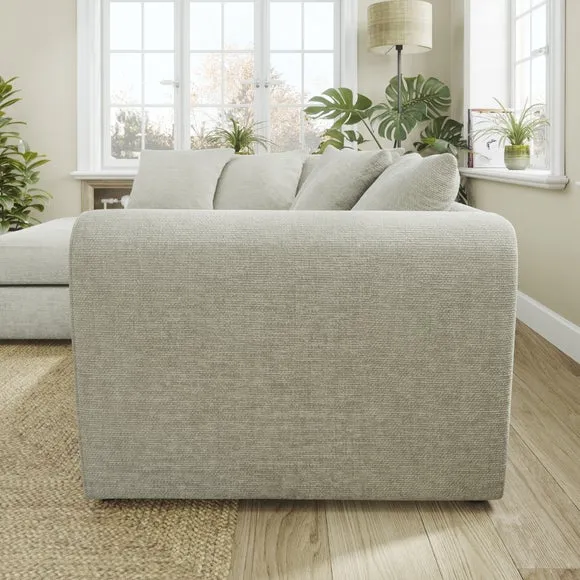 Blake Curved Arm Chunky Chenille Corner Chaise Sofa 2