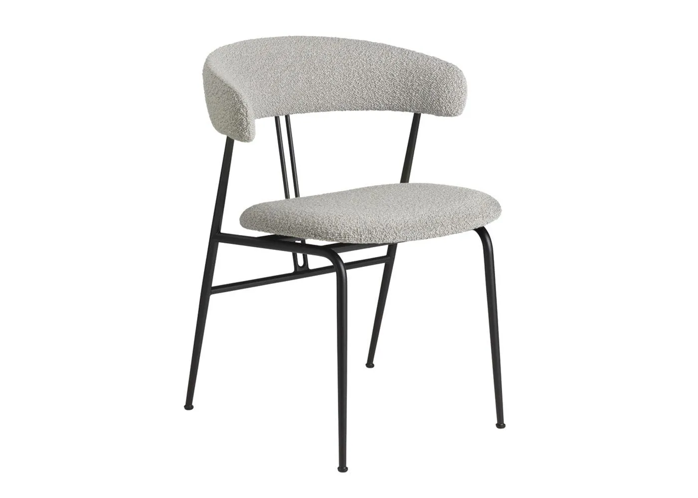 Gubi Violin Dining Chair in Karaokorum 004 Black Matt Base