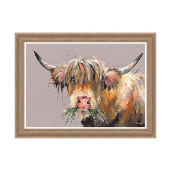 Artko Lavender Highland Cow by Ashley Saunders Framed Print 3