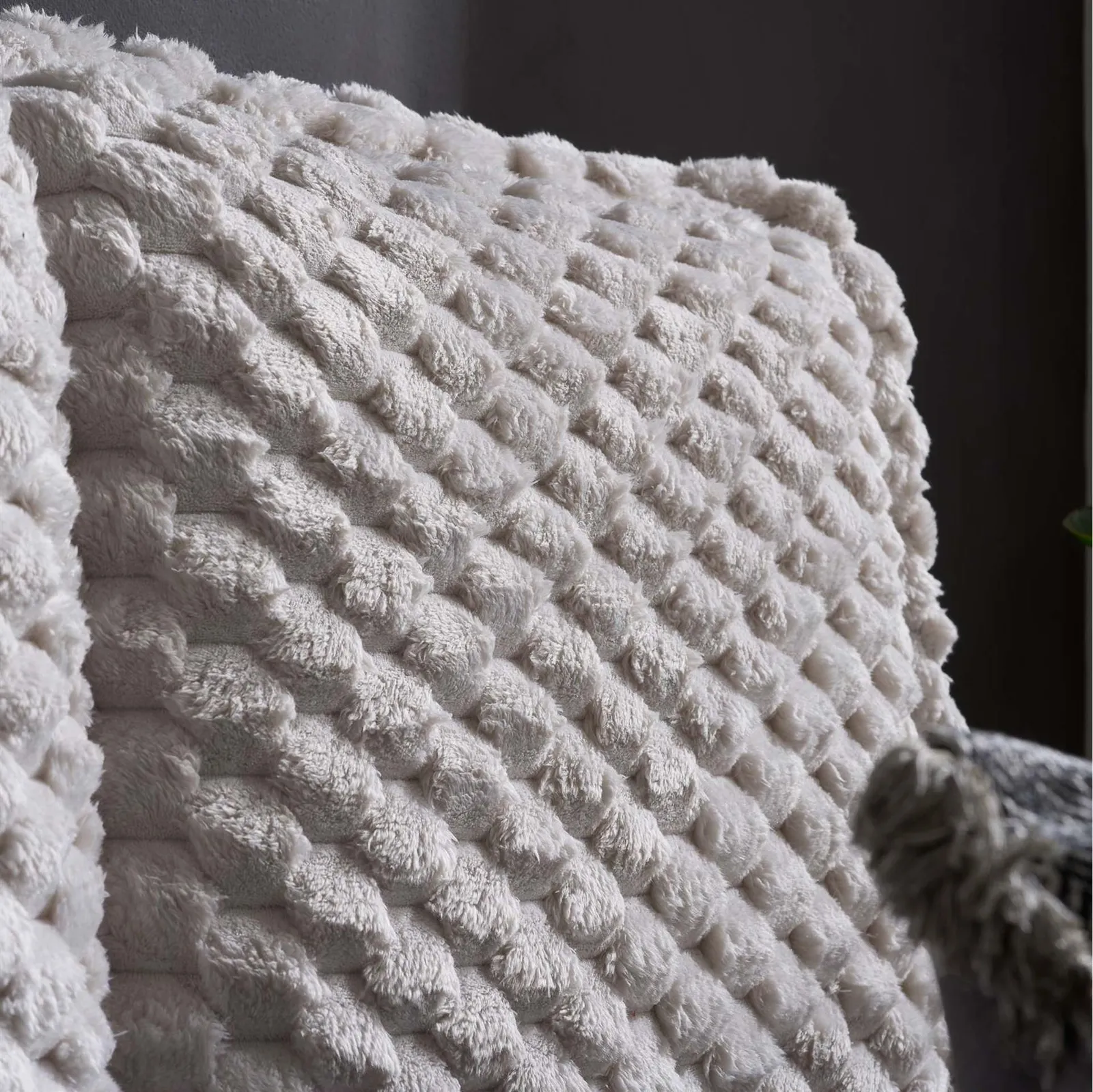 Birlea Tilly Off-White Faux Fur Bed Frame King Size 3