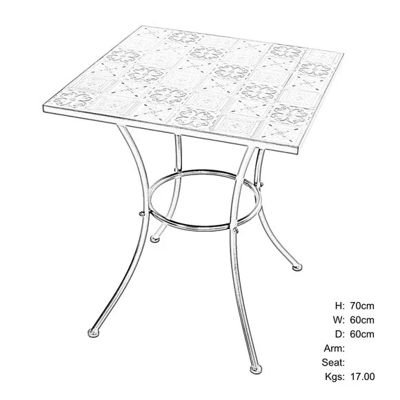 Summer Terrace Torrington Square Patio Table with 4 Karin Chairs 6