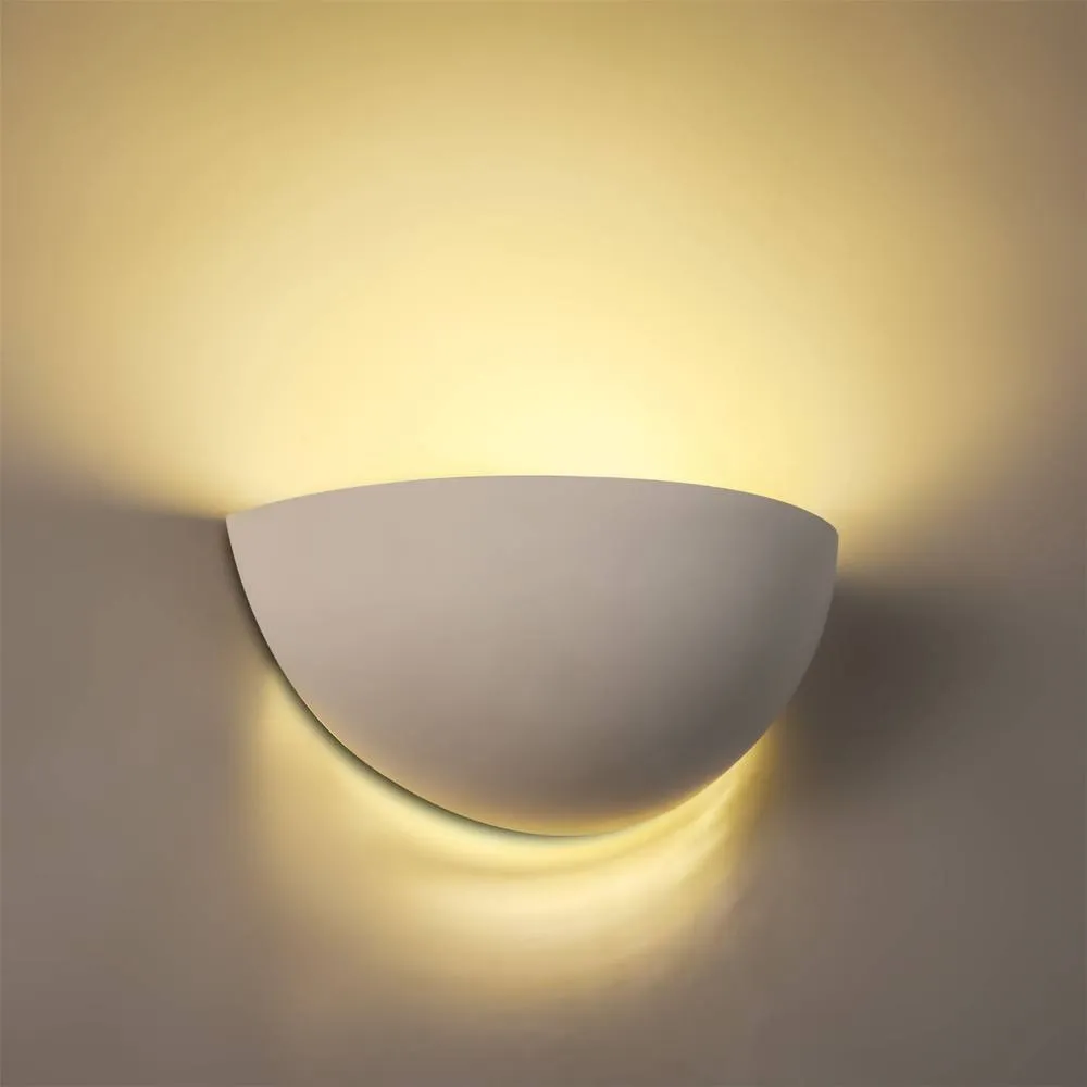 First Choice Lighting Set of 2 Eclipse - White Plaster E14 Wall Lights 3
