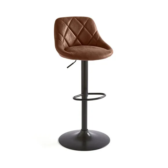 Noah Adjustable Height Barstool, Faux Suede 4