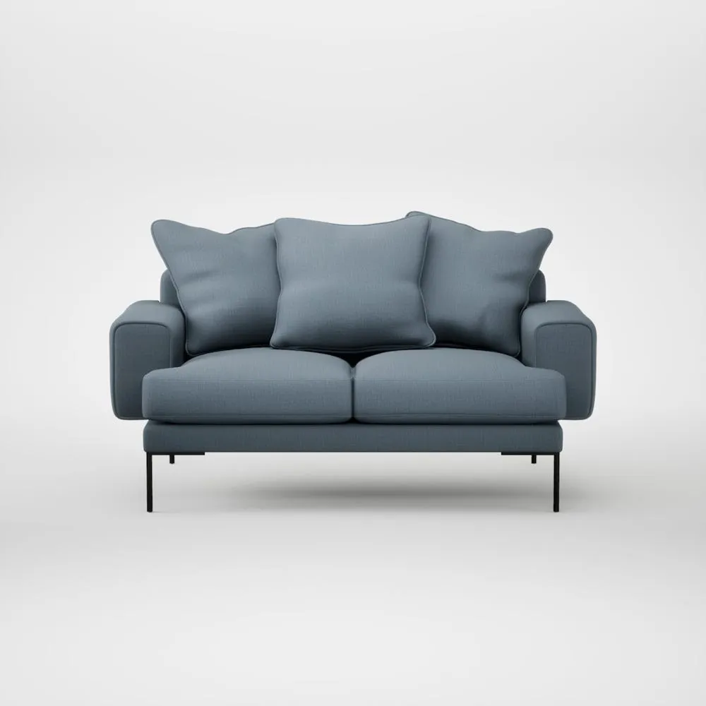 Heal's Torrington 2 Seater Sofa Smart Cotton Linen Celestial Black Feet 2