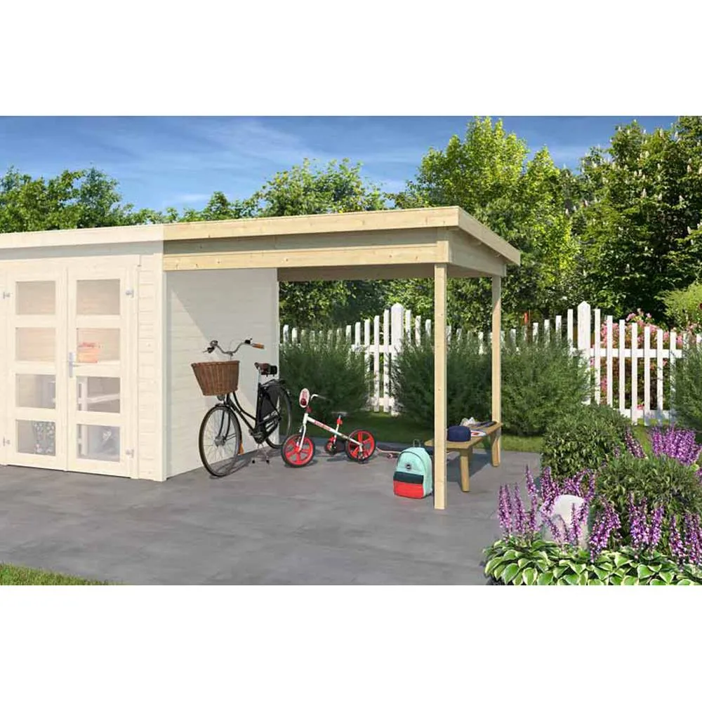 Lasita Maja Ltd Zambezi anbau 200x250-Log Cabin, Garden Room, Home Office - H211 cm in Brown