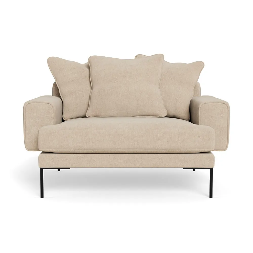 Heal's Torrington Loveseat Brushed Cotton Oat Black Feet 1