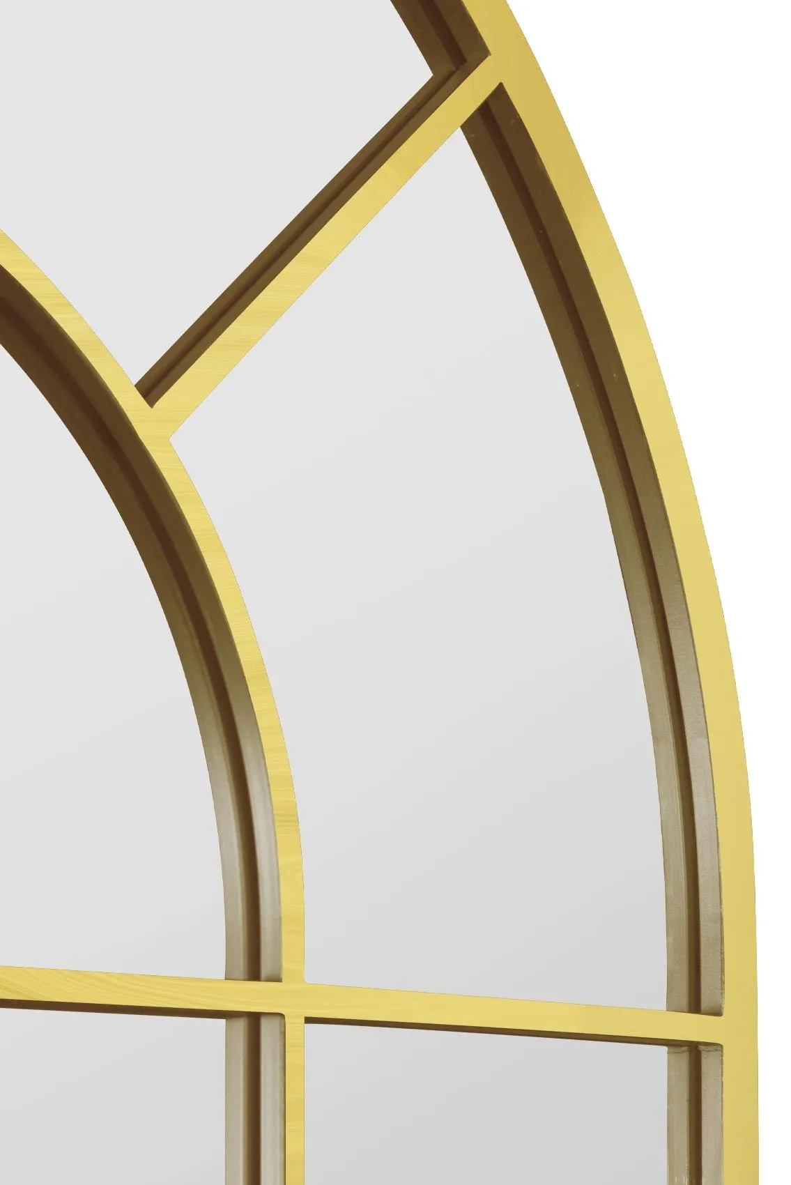 MirrorOutlet The Arcus Gold metal Arched Window Leaner / Wall Mirror 71" X 33.5" (180x85CM) 5
