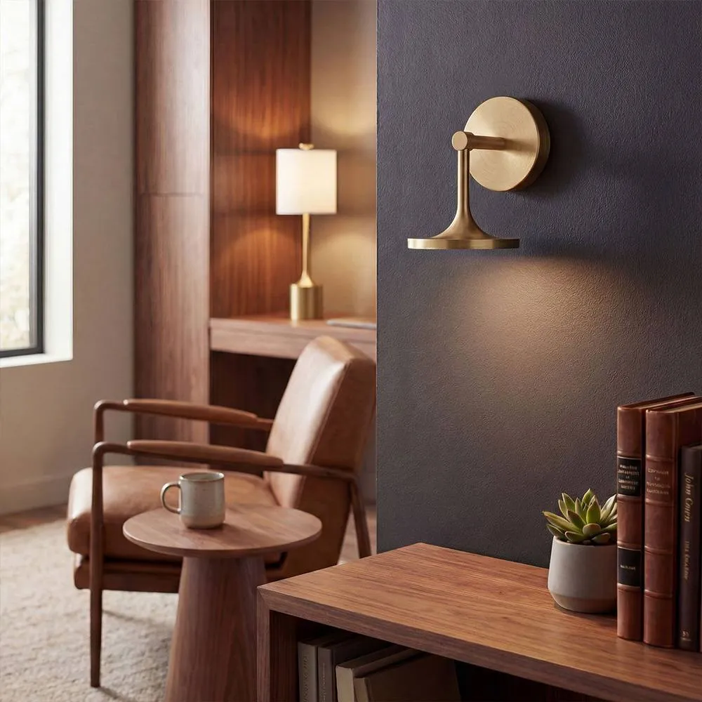 Netlighting Issa Integrated LED Wall Light Brushed Gold 2861K IP44 2