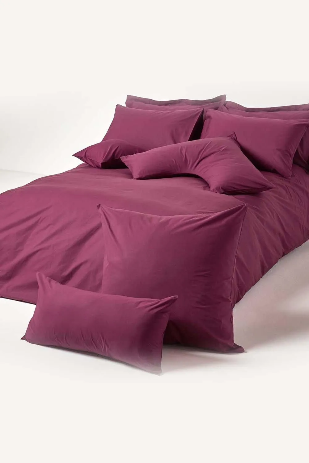 Homescapes Egyptian Cotton Oxford Pillowcase 200 TC, Standard Size in Plum 5