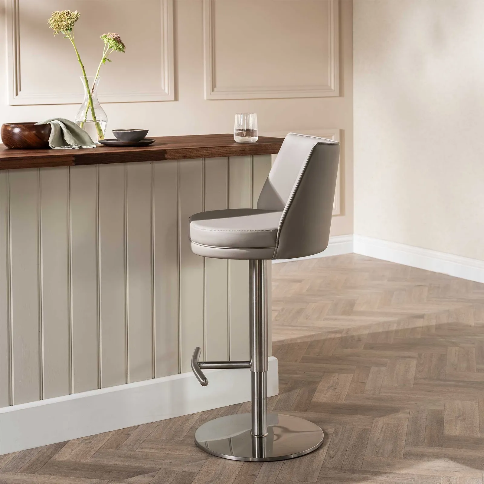Albion Barstool, Grey Leather | Barker & Stonehouse 2
