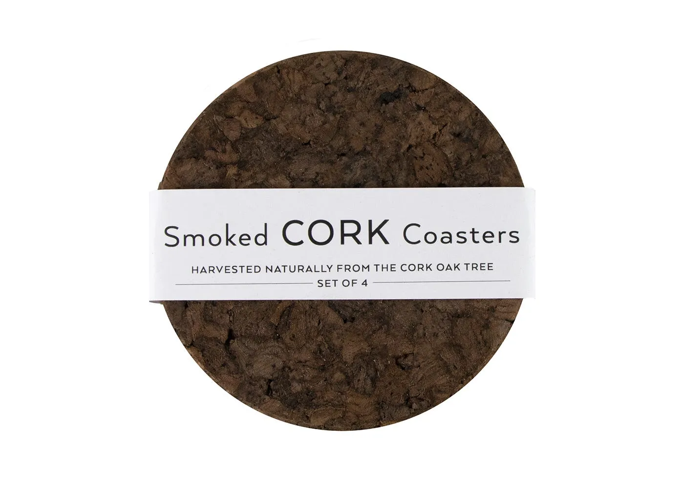 Liga Smoked Cork Round Coaster Set of 4