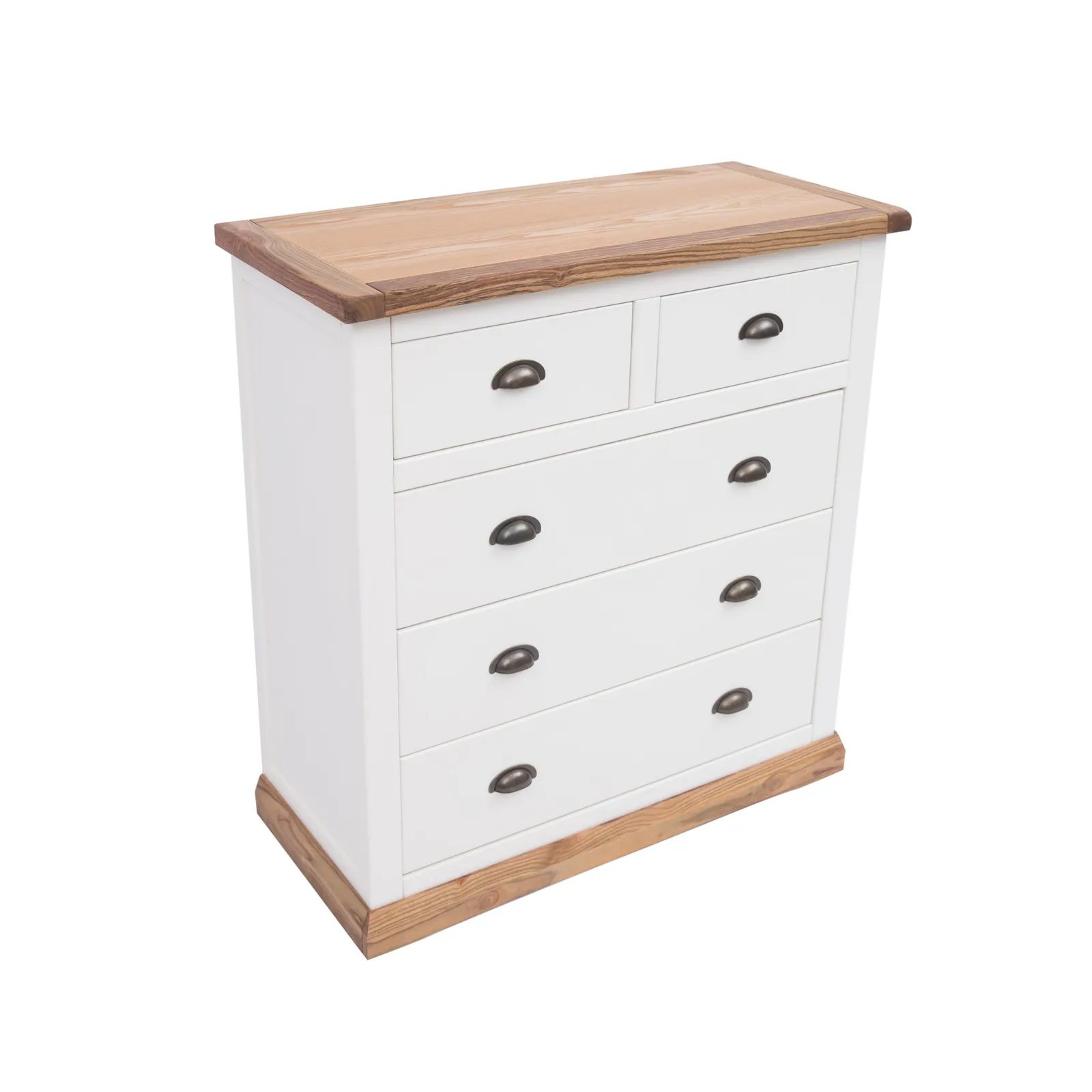 Cabinet Bits Tropea 5 Drawer Chest of Drawers Brass Cup Handle in Off-White 3