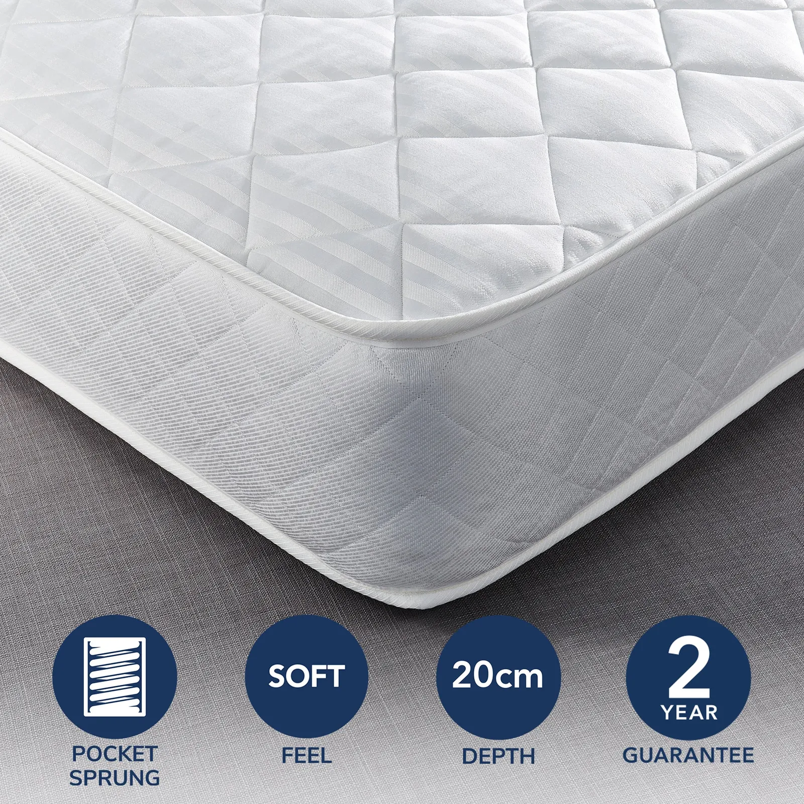 Dunelm Everyday 650 Pocket Sprung Mattress White