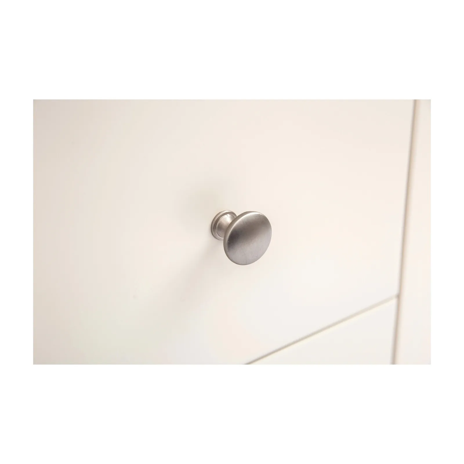 Cabinet Bits Trevi 3 Drawer Dressing Table Set Chrome Knob in Off-White 5