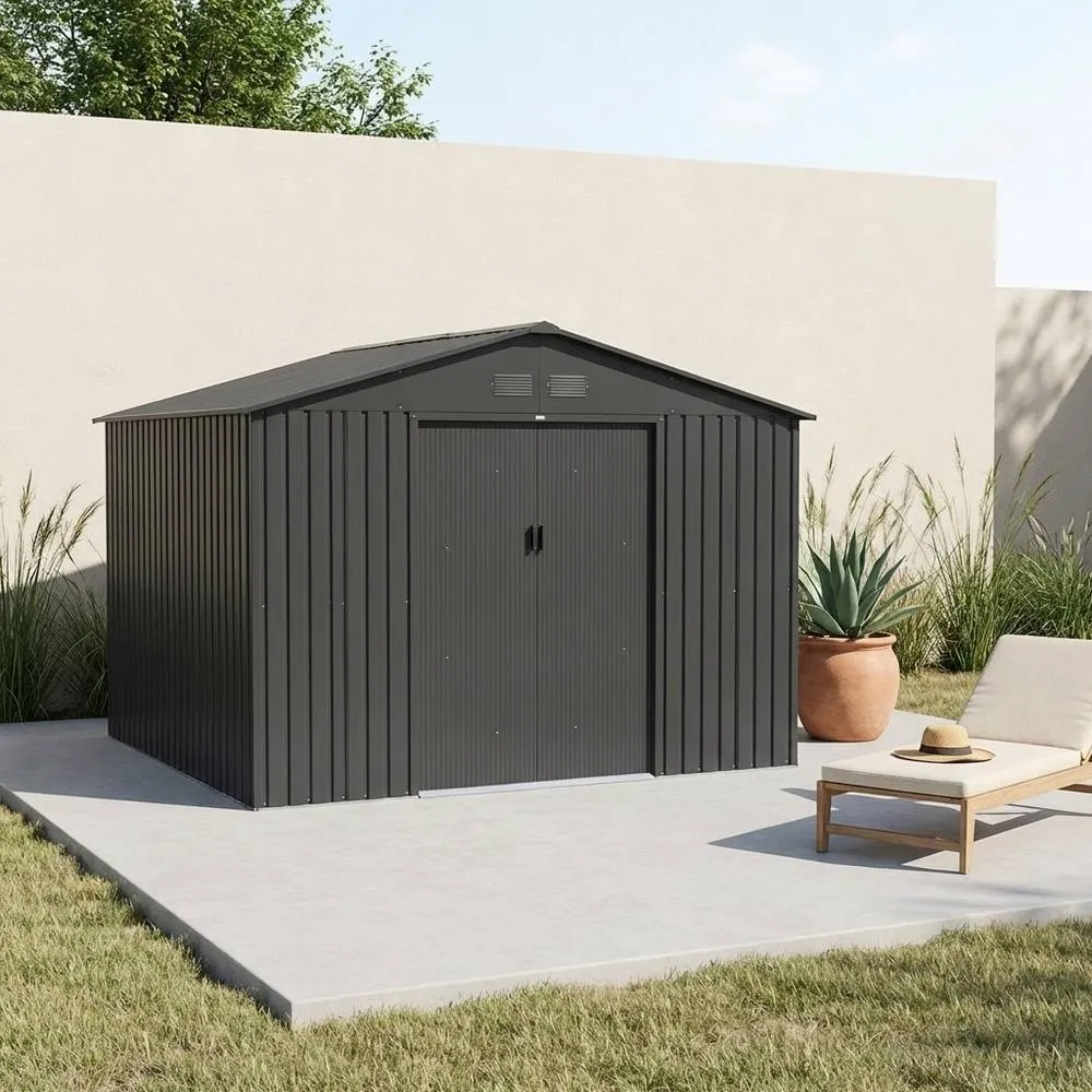 sweeek (11 X 10ft) 10.85m² Metal Garden Shed in Dark Grey