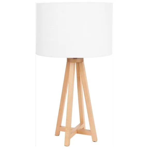 Whitby Wood Tapered 4 Post Linen Table Lamp 3