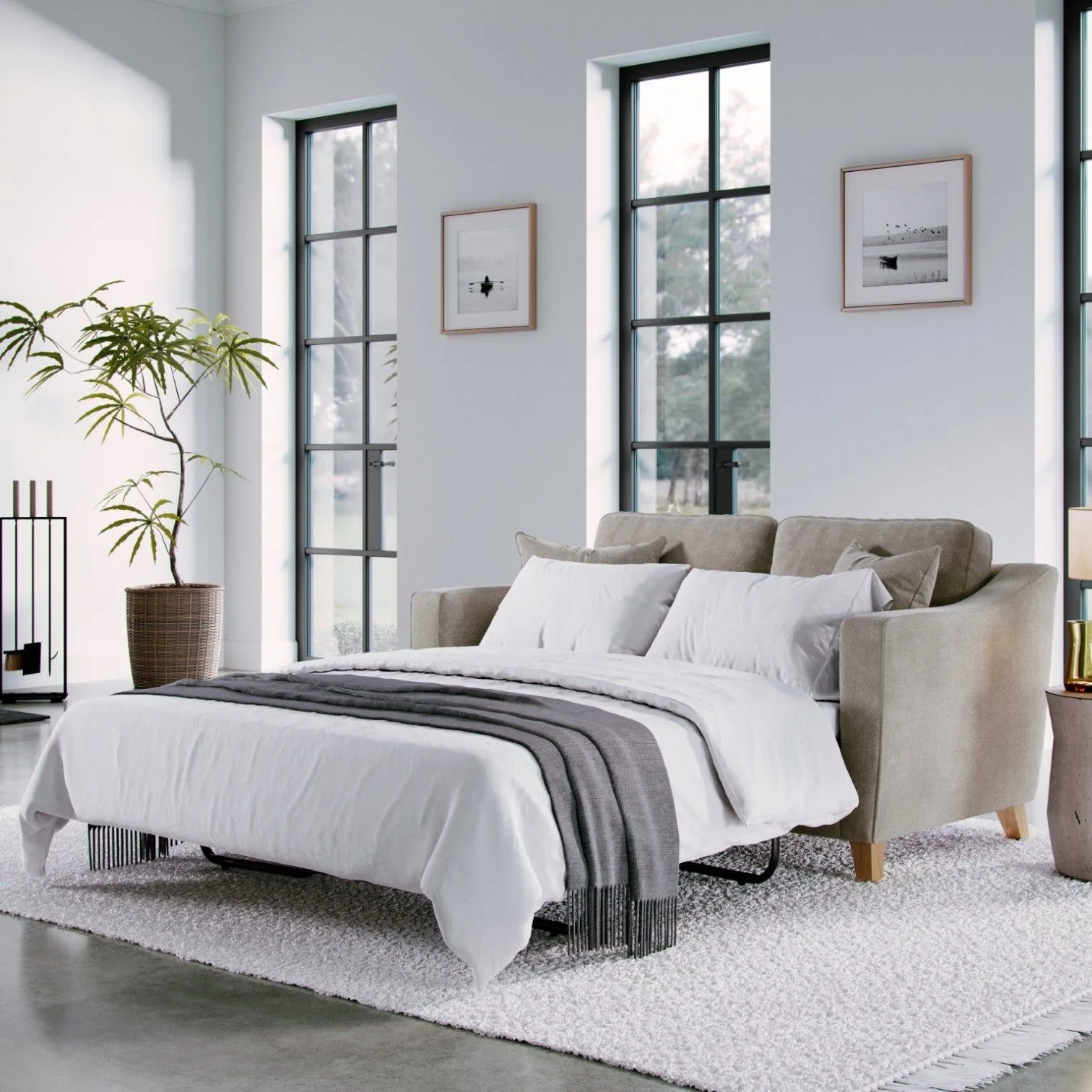 The Great Sofa Company Jackson Chenille Sofa Bed in Stone 1