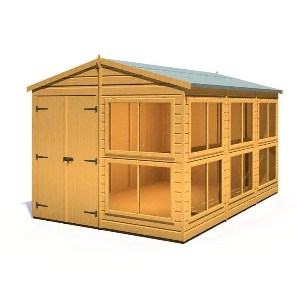 Shires Sun Hut 8 x 12 Feet Potting Shed - L357 x W244.8 x H222.5 cm in Brown 4