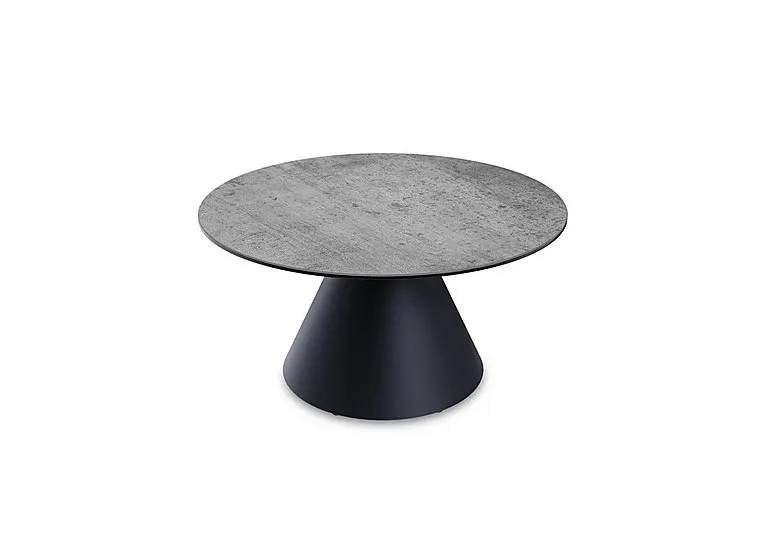 Amorim Round Coffee Table with Black Base - Silver - Living Room Furniture - In Time for Christmas