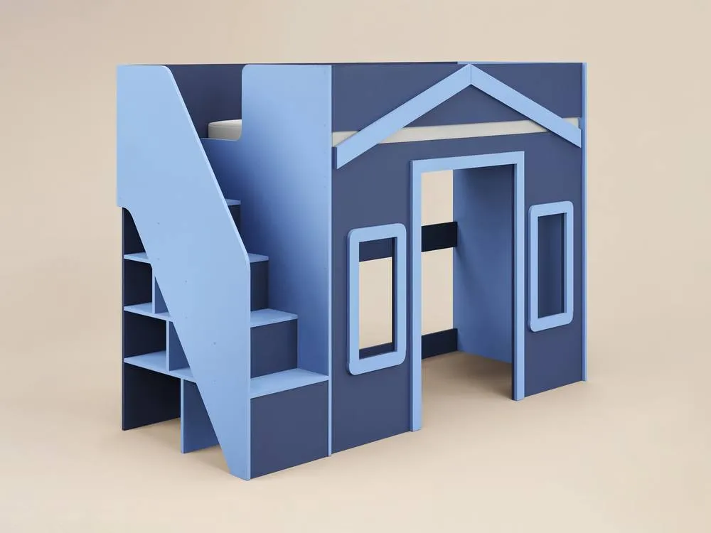 Flair Nixon Playhouse High Sleeper with Storage in Navy 4