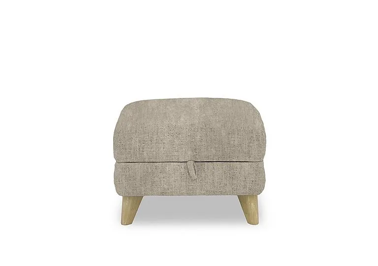 Malmo Fabric Storage Footstool - Cream