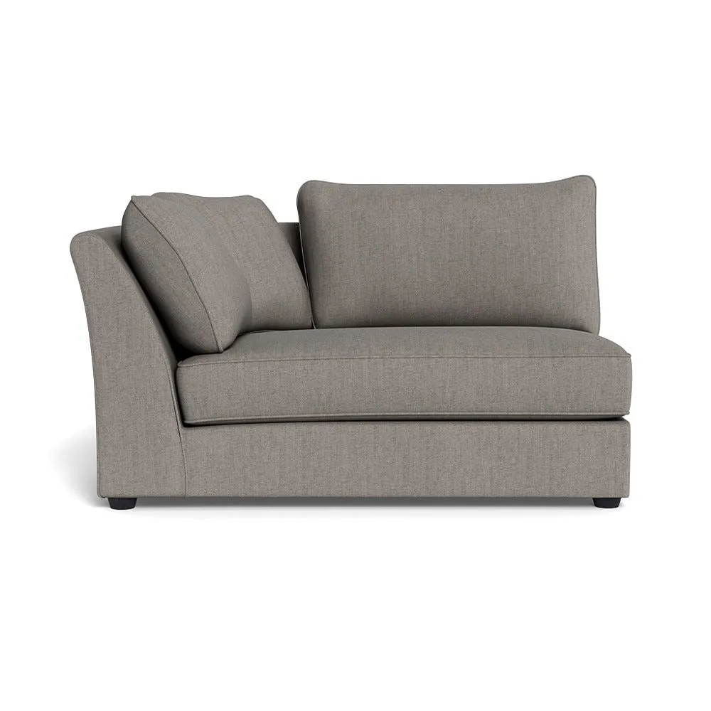 Heal's Tailor Large Curved Left Hand Facing Corner Unit Broad Weave Pebble Black Feet