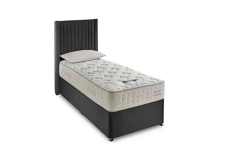 Revitalise Restore 1600 Divan Set - Single - Smooth Velvet Charcoal