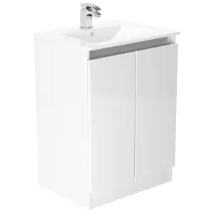 Newland White Basin Floorstanding Unit - 600mm