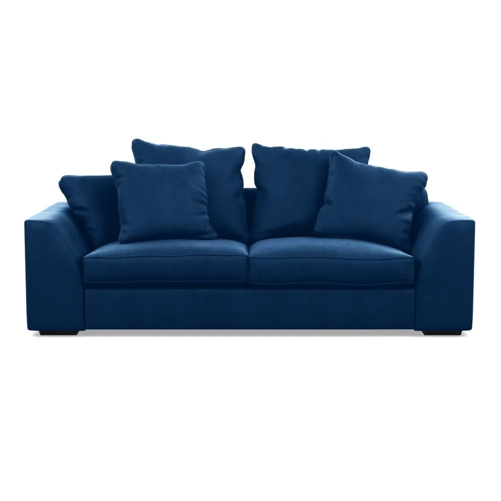 Heal's Cumulus 4 Seater Sofa In Velvet Petrol With Black 2