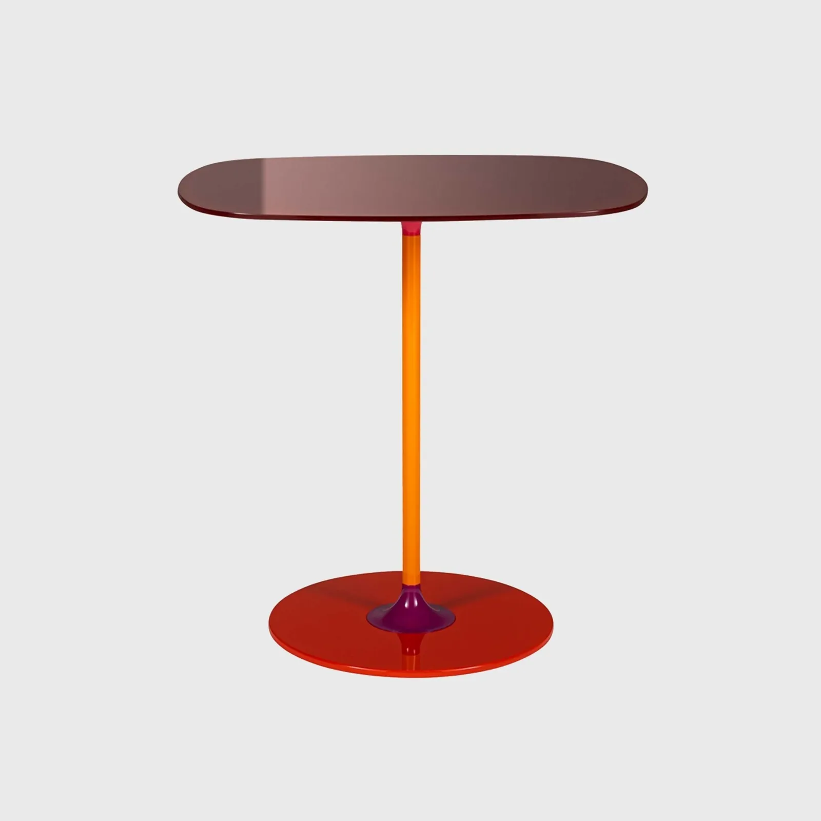 Kartell Thierry Side Table 33X50X50 Burgundy, Red Glass | Barker & Stonehouse